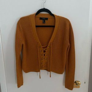 [S]👚F21 lace up sweater